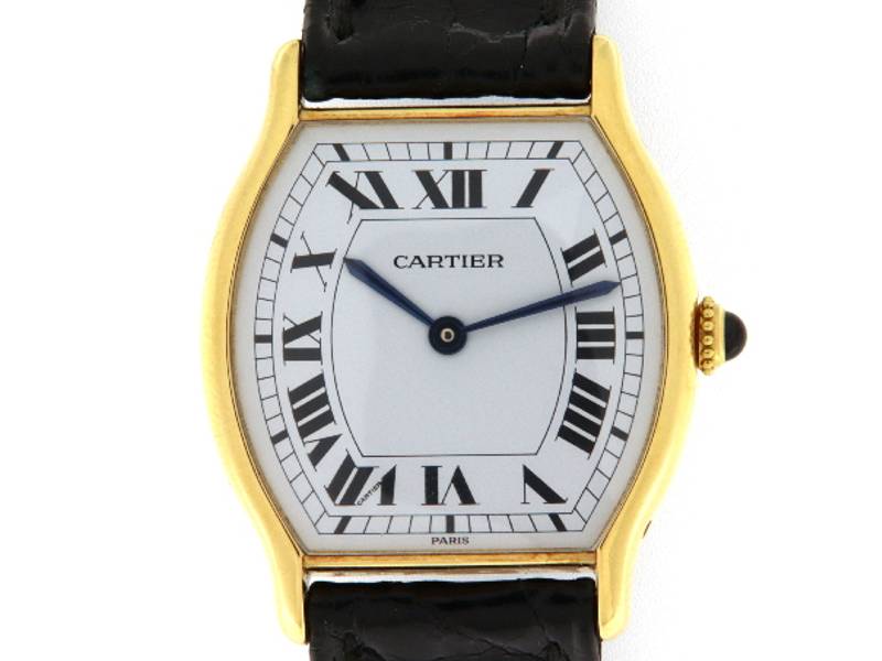 MECHANICAL YELLOW GOLD/LEATHER WOMEN'S WATCH PARIS TORTUE CARTIER 81722253